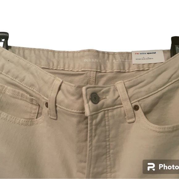 Old navy high rise jeans size 10 color cream - Picture 3 of 4